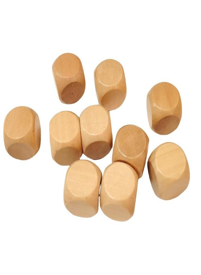 Fansoftiks 10 Pcs Wooden Dices, Round Corner Cube Dice 6 Sided Blank Dice DIY Graffiti Dices Crafts Prop Board Party Supplies (1.8cm) - Image 1